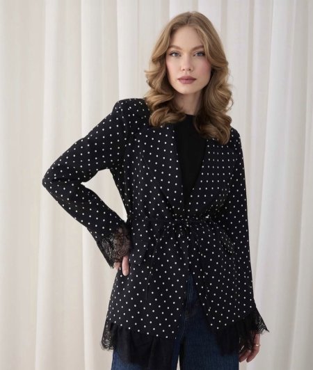 بليزر  polka dots دانتيل