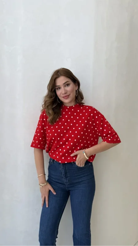بلوز polka dot love